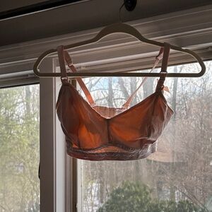 Chic Blush Lace Trim Bra